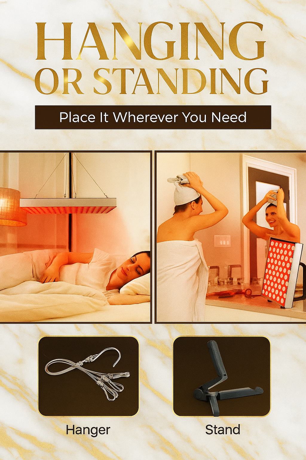 Red & Infrared Light Therapy Panel with Stand 45W ORCLEENA