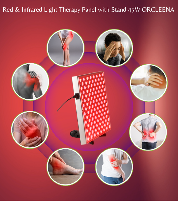 Red & Infrared Light Therapy Panel with Stand 45W ORCLEENA